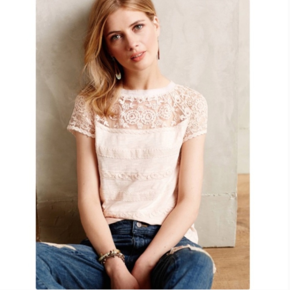 Anthropologie Meadow Rue Lace Top